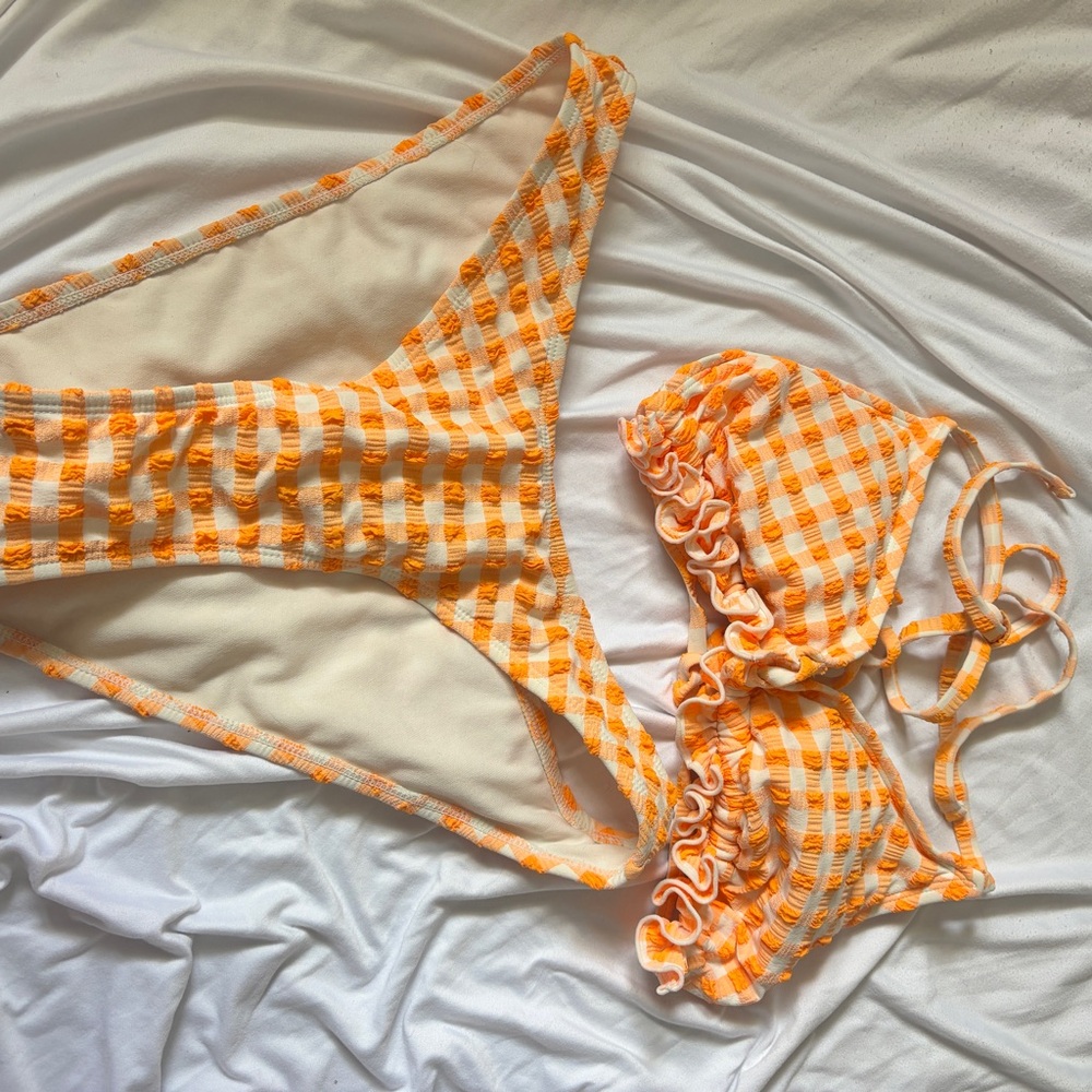 Wild Fable Orange Checkered Bikini